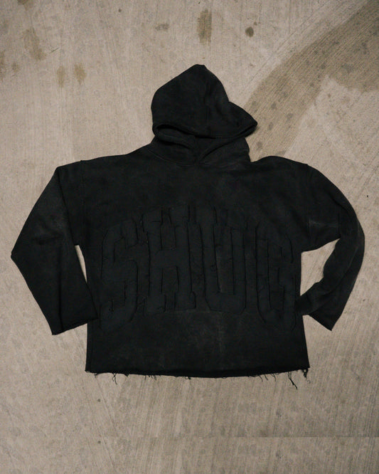 ( Distressed Oversize Shug Hoodie Black (PreOrder)