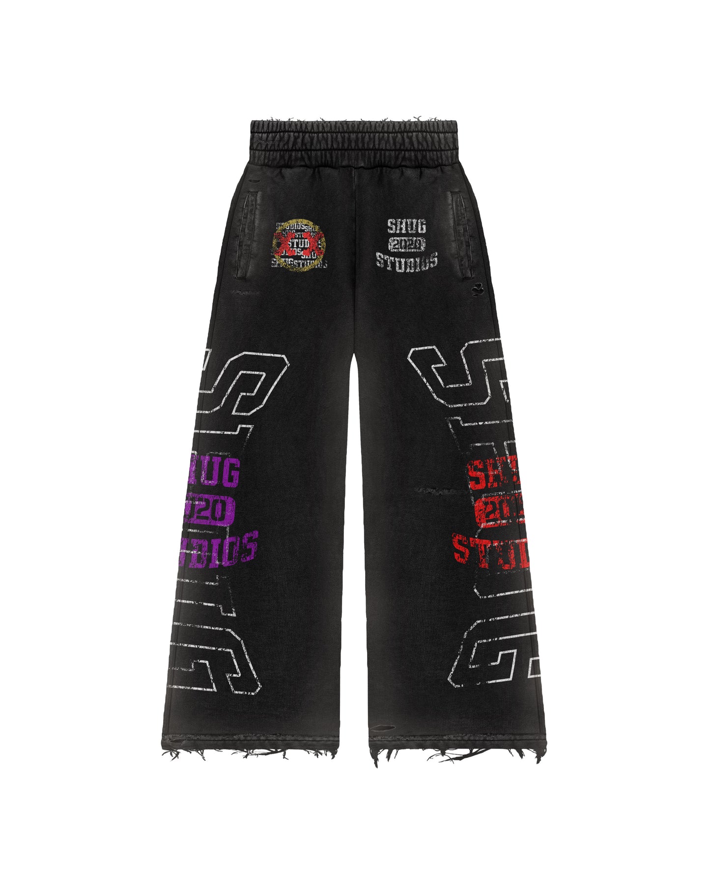 ( Distressed Flare Sweatpants