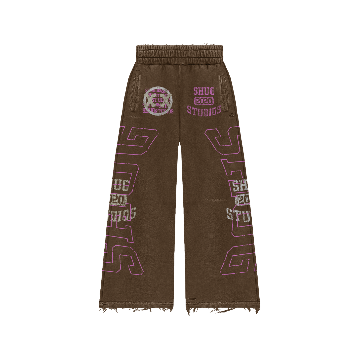 ( Distressed Flare Sweatpants