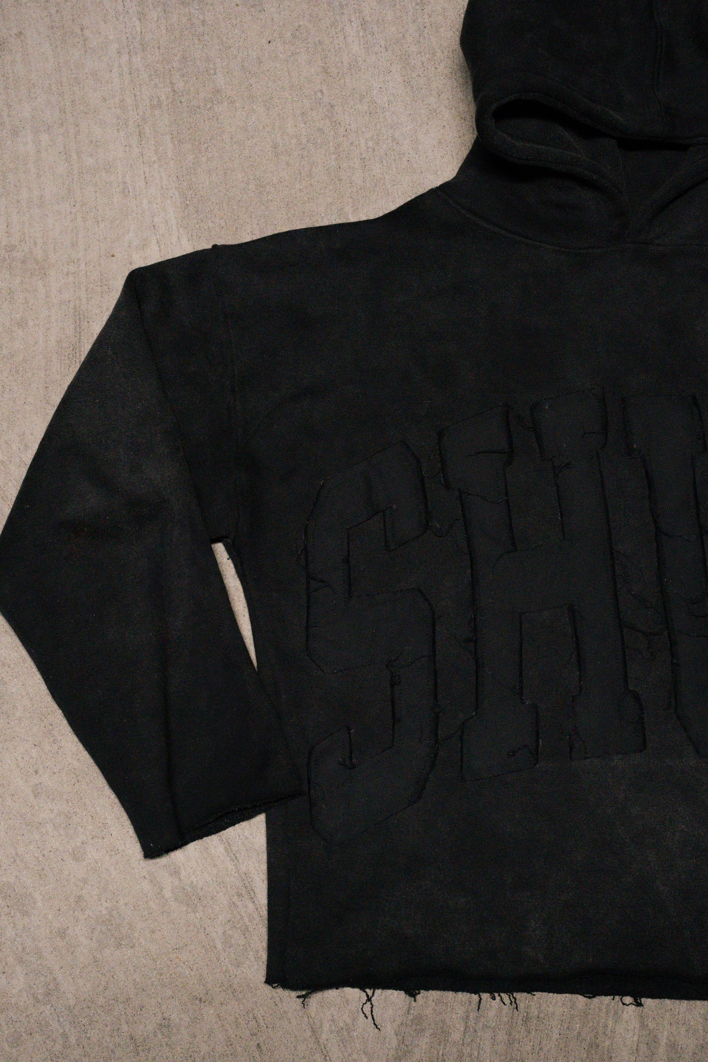 ( Distressed Oversize Shug Hoodie Black (PreOrder)