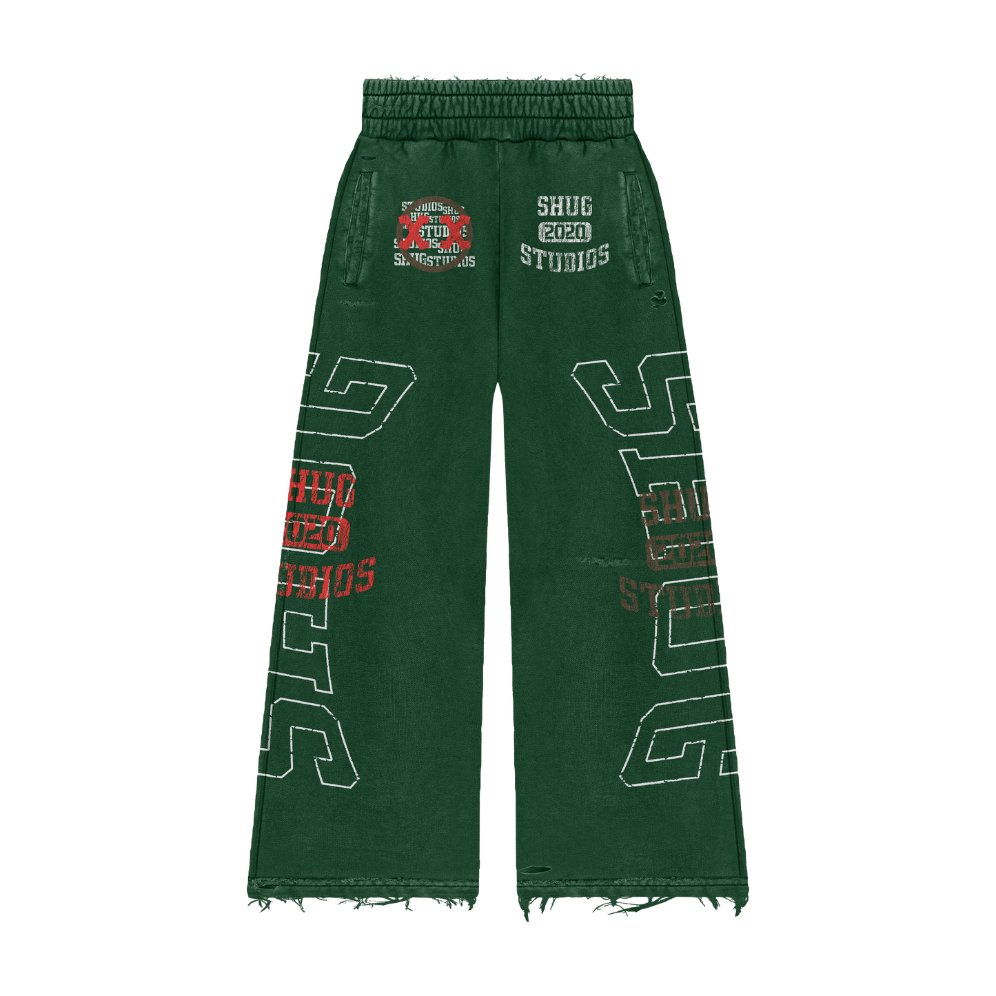 ( Distressed Flare Sweatpants